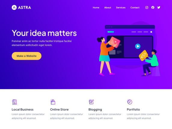 Astra gratis WordPress-teman för företagshemsidor 2023