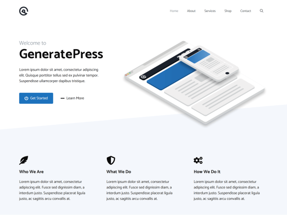 Generatepress gratis WordPress-teman för företagshemsidor 2023