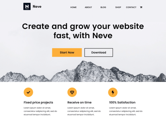 Neve gratis WordPress-teman för företagshemsidor 2023