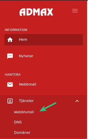 Installera WordPress på Admax Webbhotell